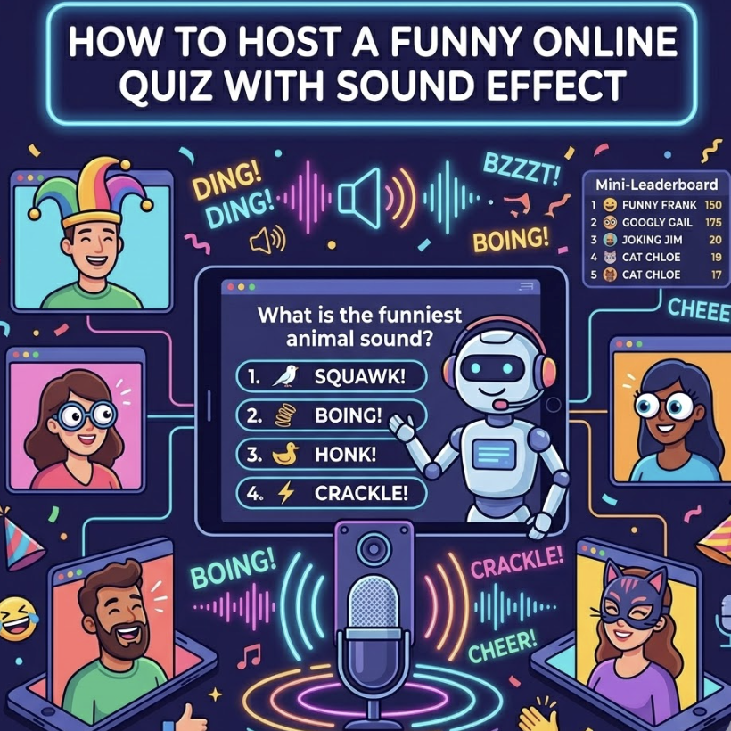 How to host a funny online quiz with sound effect