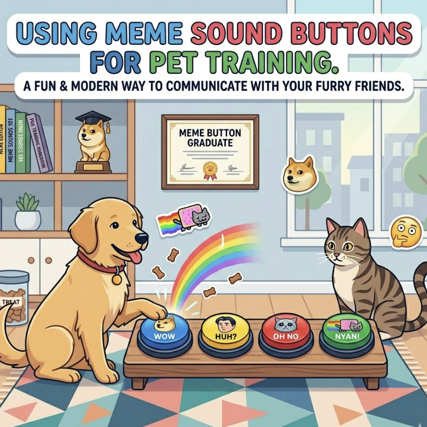 Teach Dogs & Cats Using Meme Buttons